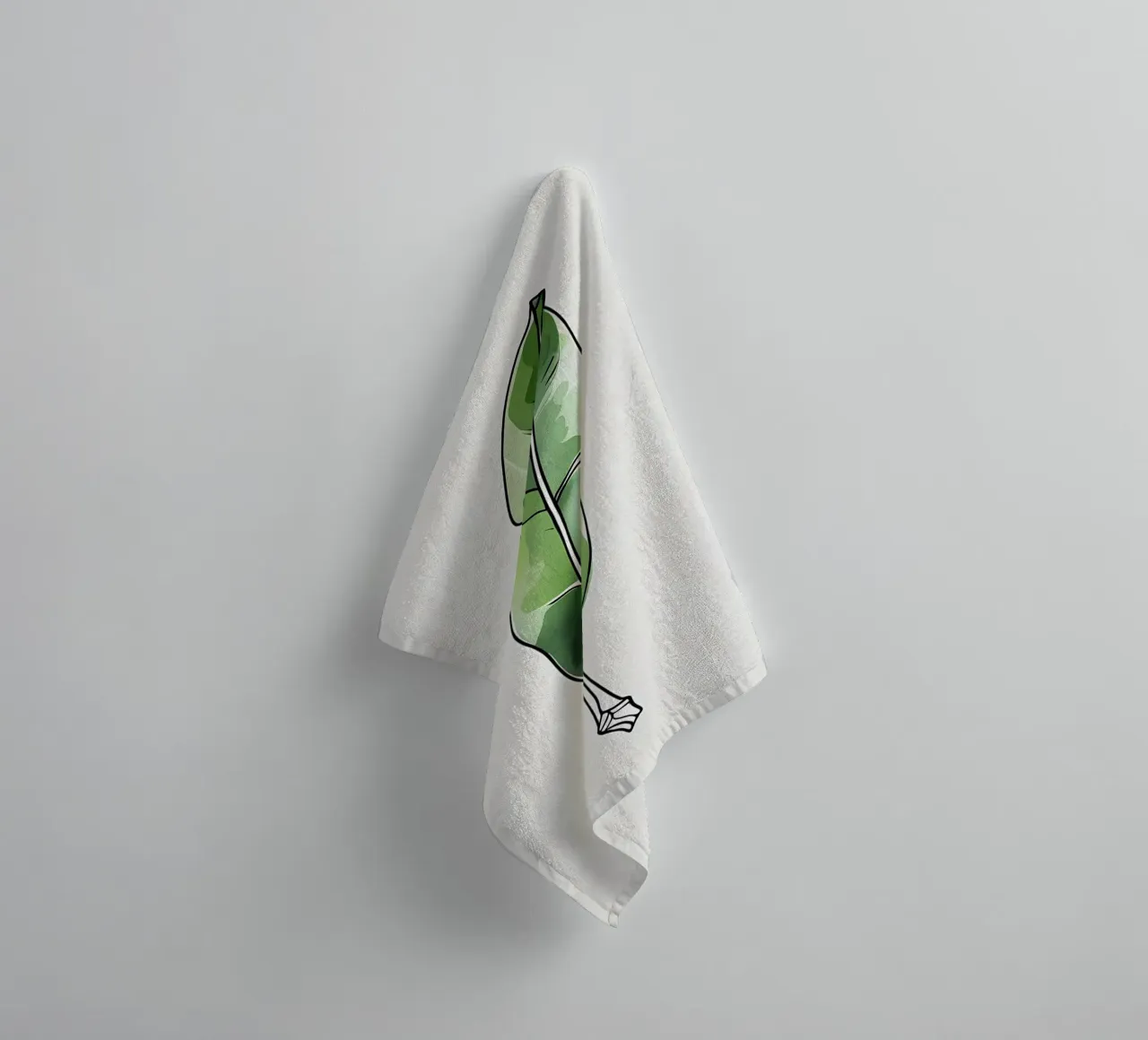 Moderna minimalista di una singola foglia di banano asciugamano da bagno da Bloom And Brush