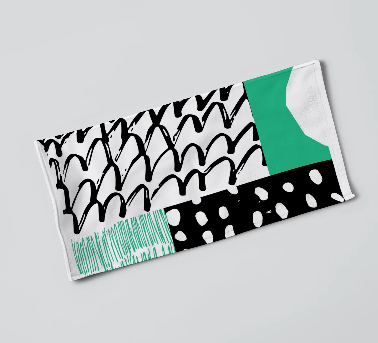 Green and Black Abstract towel by Kim Hubball Studio
