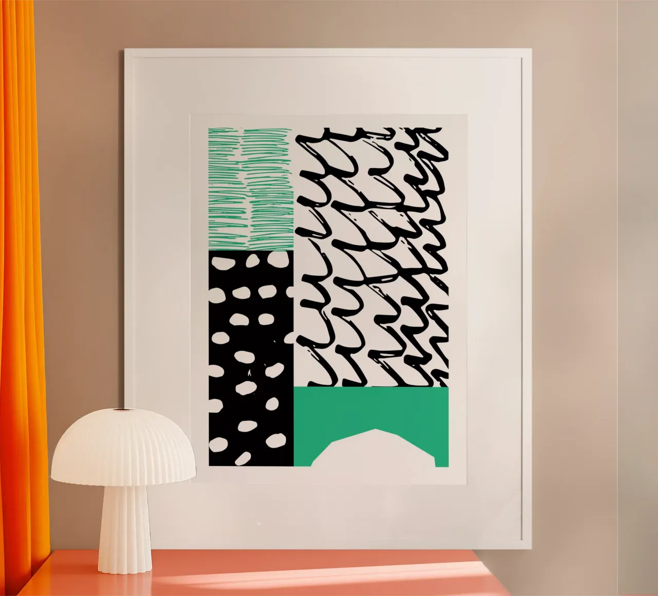Verde e nero astratto poster da Kim Hubball Studio