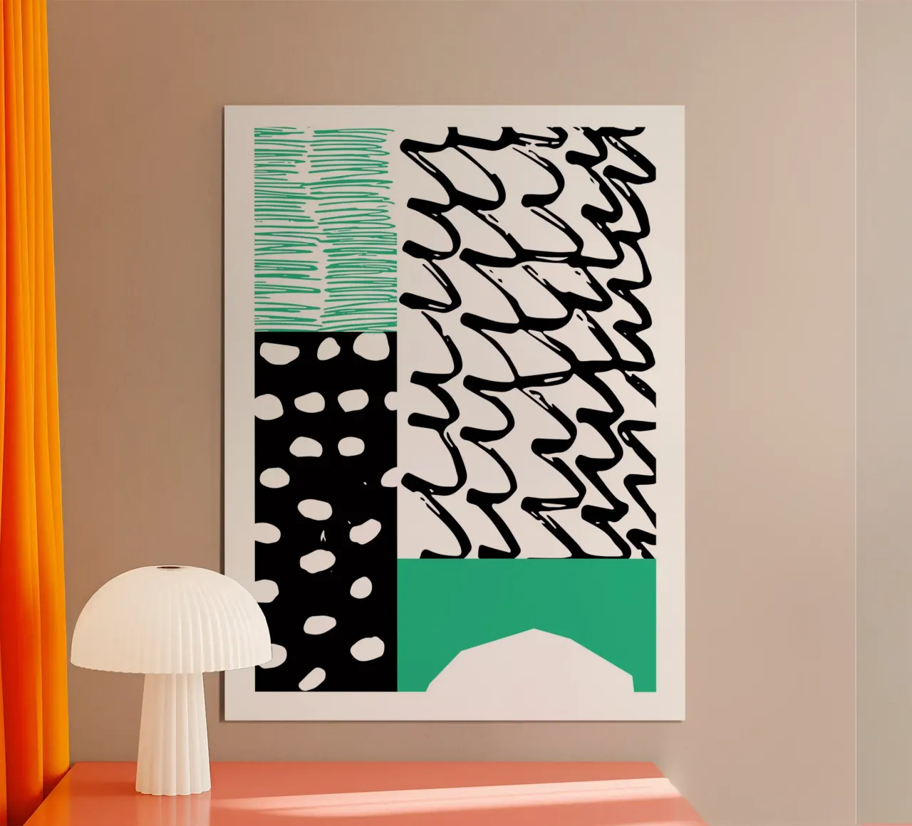 Verde e nero astratto poster da Kim Hubball Studio