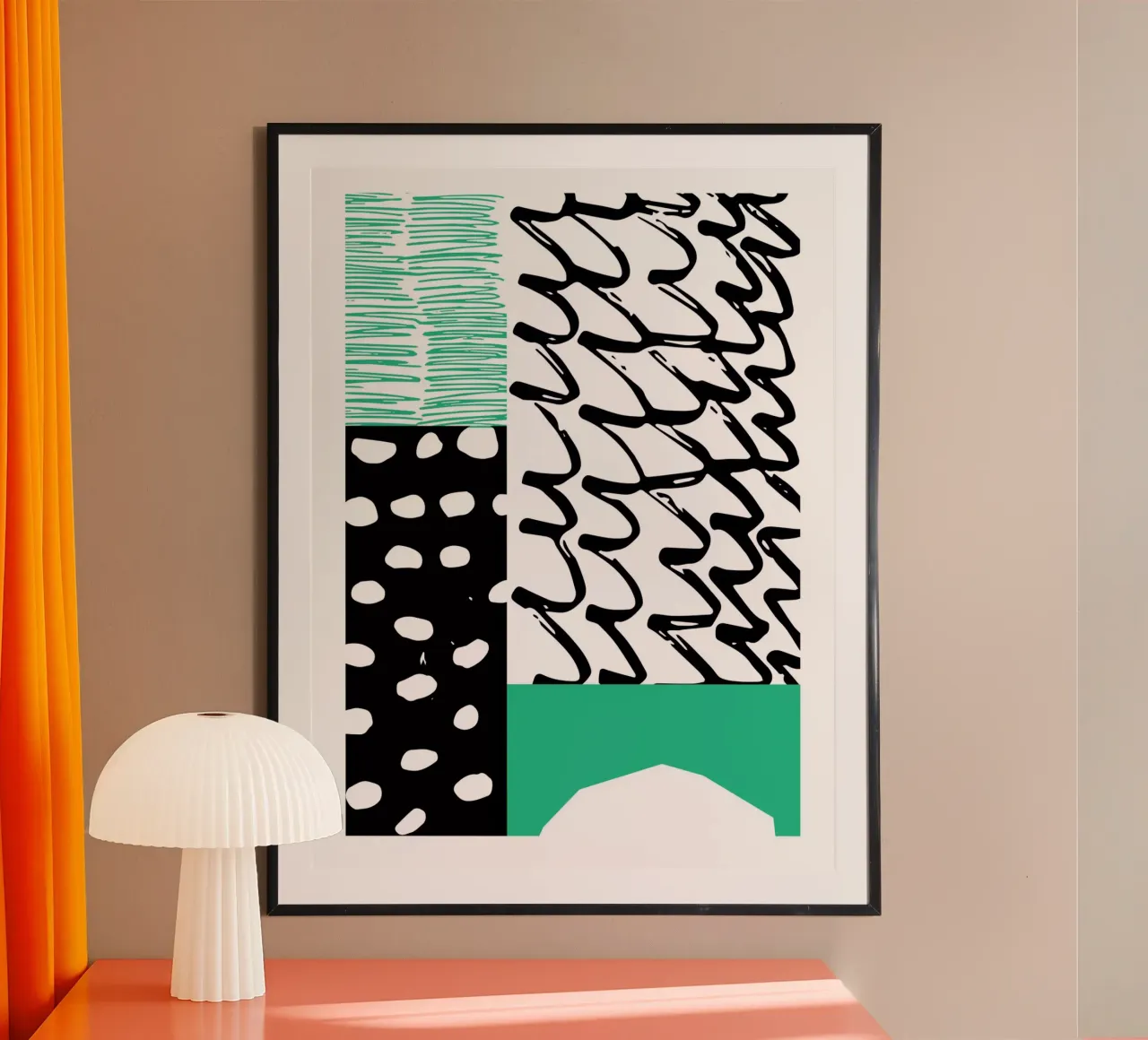 Verde e nero astratto poster da Kim Hubball Studio