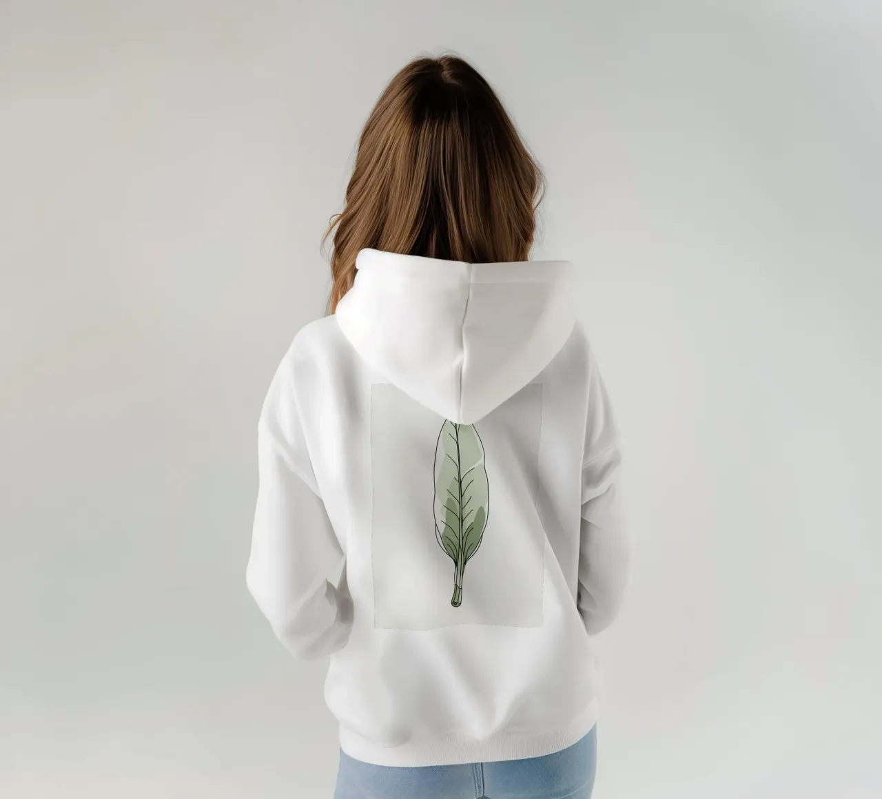 Moderno minimalista di una singola foglia di banano felpa con cappuccio da Bloom And Brush