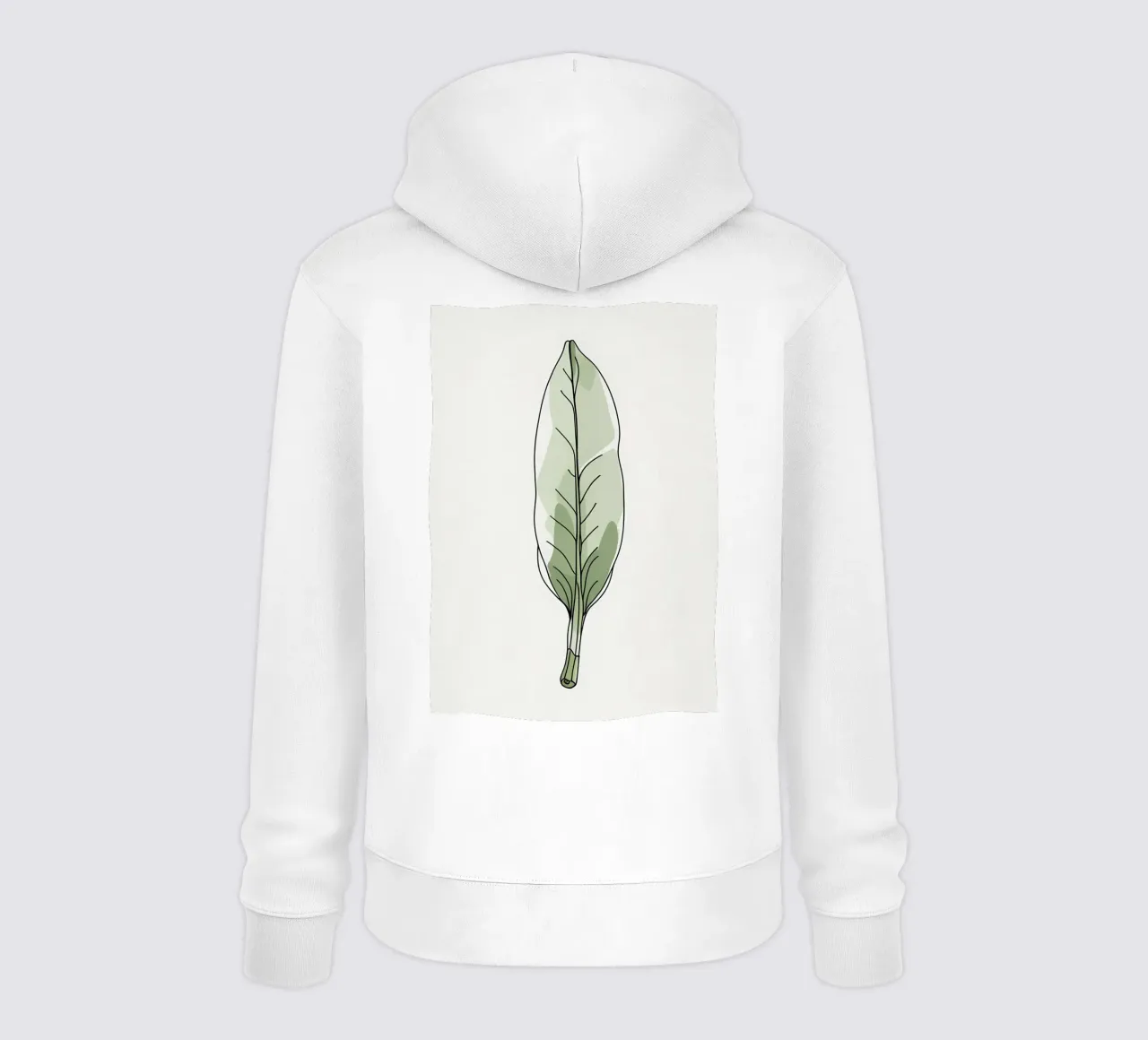 Moderno minimalista di una singola foglia di banano felpa con cappuccio da Bloom And Brush