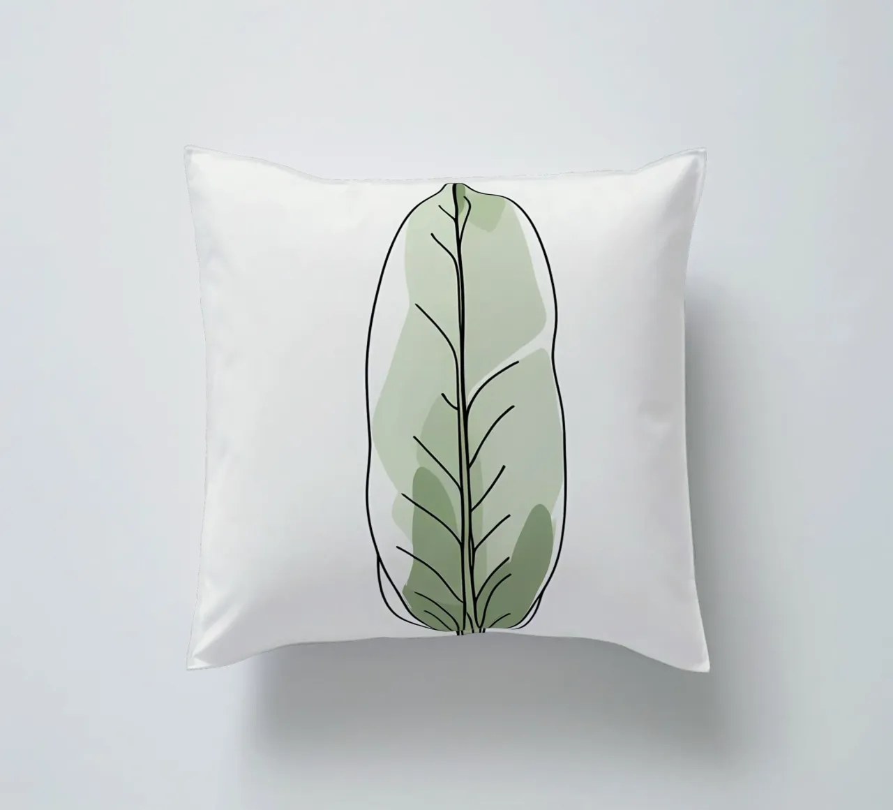 Moderno minimalista di una singola foglia di banano cuscino da Bloom And Brush