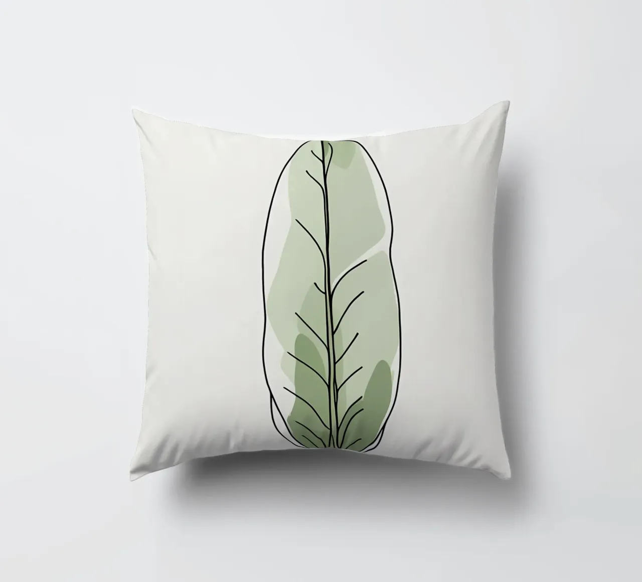 Moderno minimalista di una singola foglia di banano cuscino da Bloom And Brush