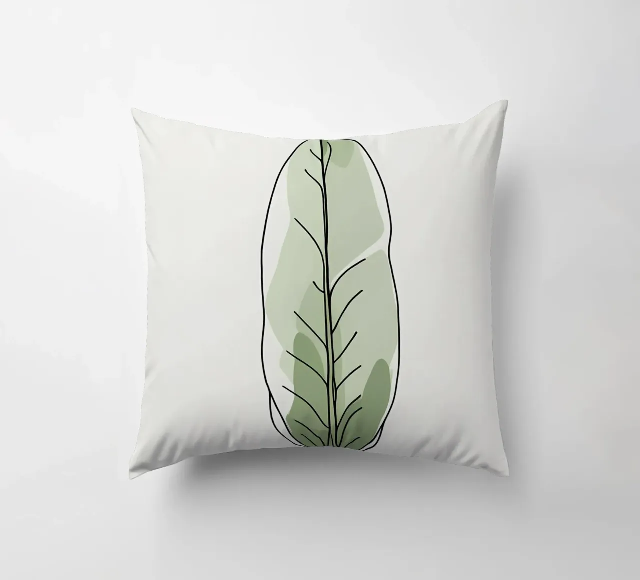 Moderno minimalista di una singola foglia di banano cuscino da Bloom And Brush