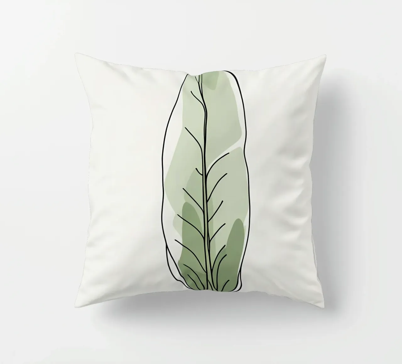 Moderno minimalista di una singola foglia di banano cuscino da Bloom And Brush