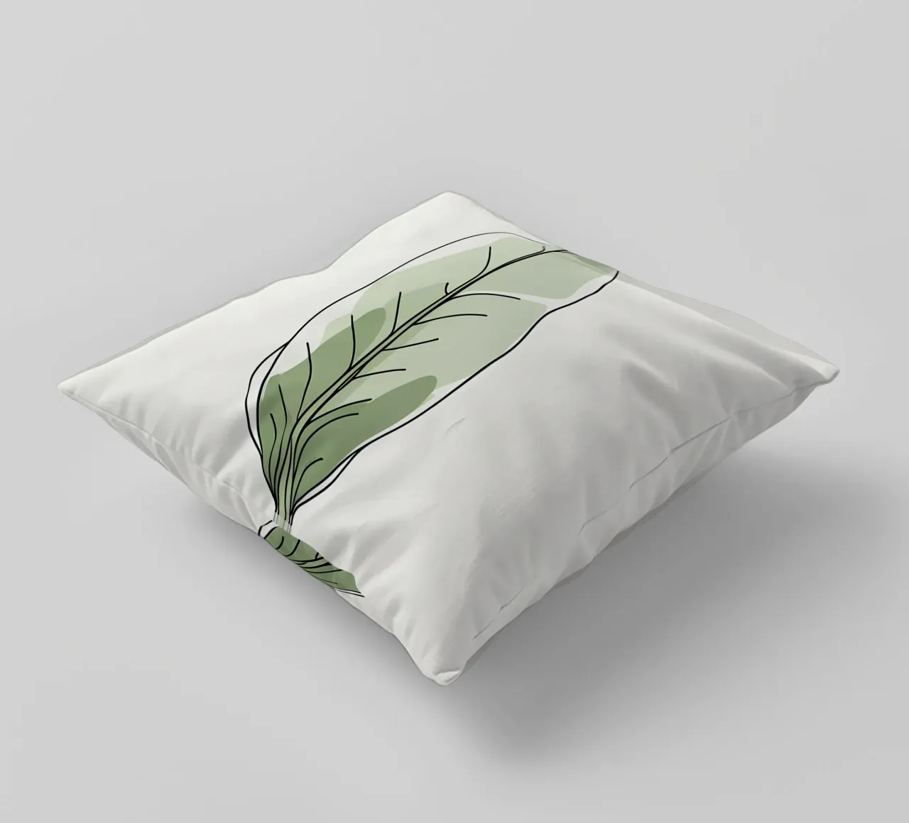 Moderno minimalista di una singola foglia di banano cuscino da Bloom And Brush