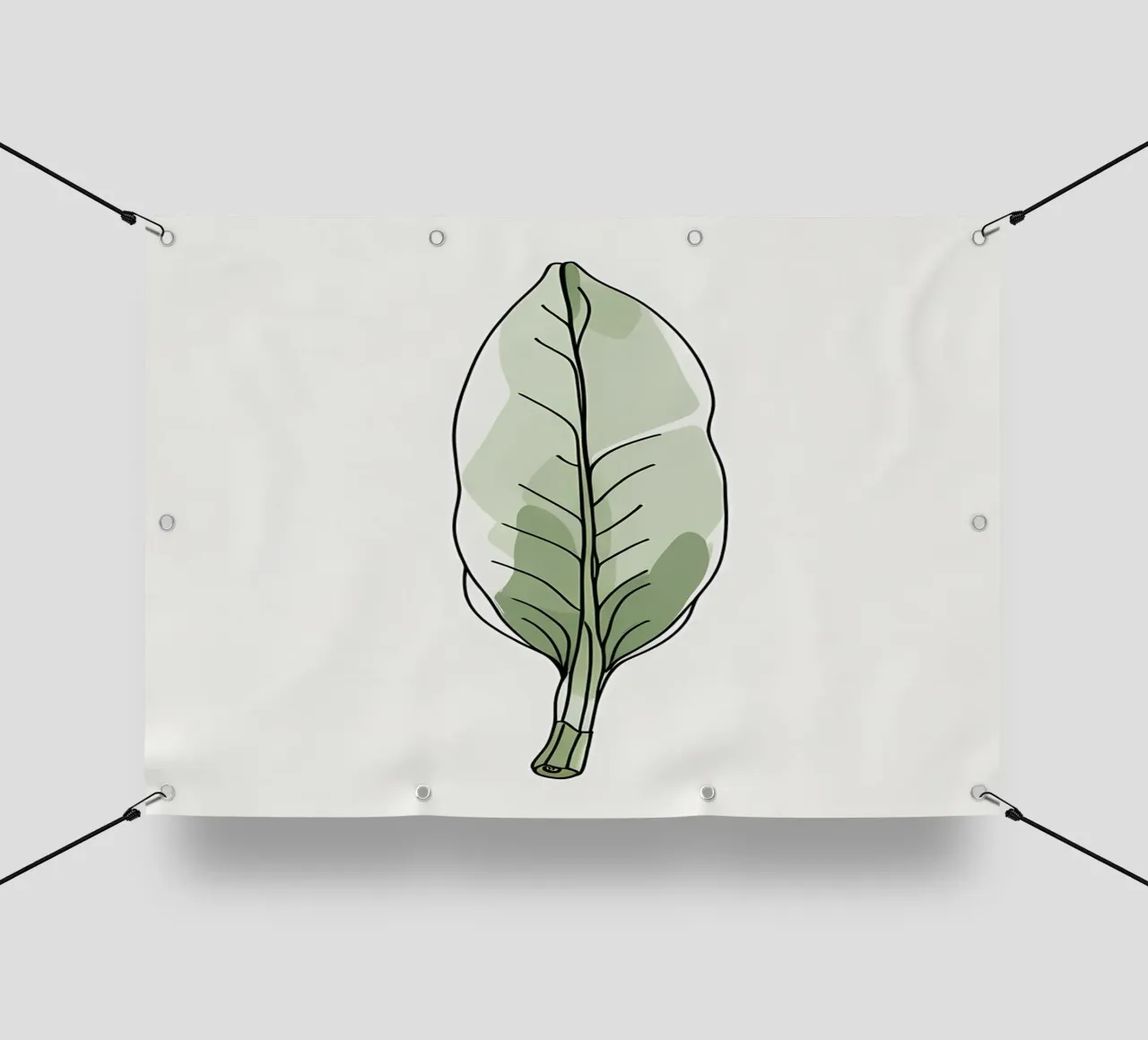 Moderno minimalista di una singola foglia di banano telo in pvc da Bloom And Brush