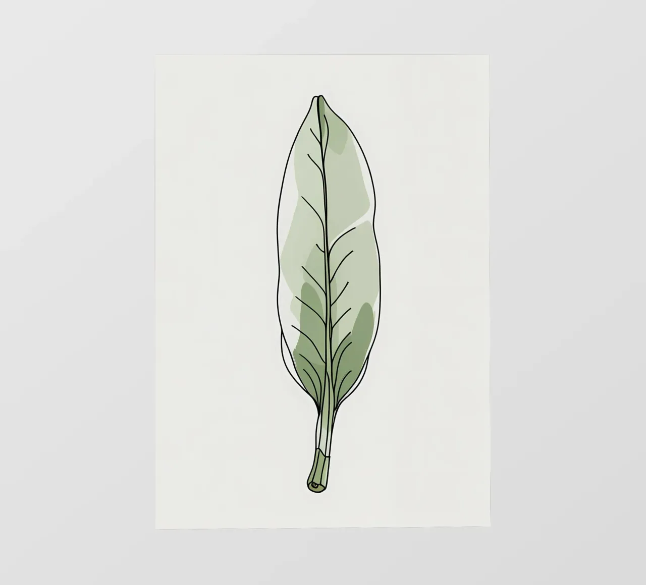 Moderno minimalista di una singola foglia di banano telo in pvc da Bloom And Brush