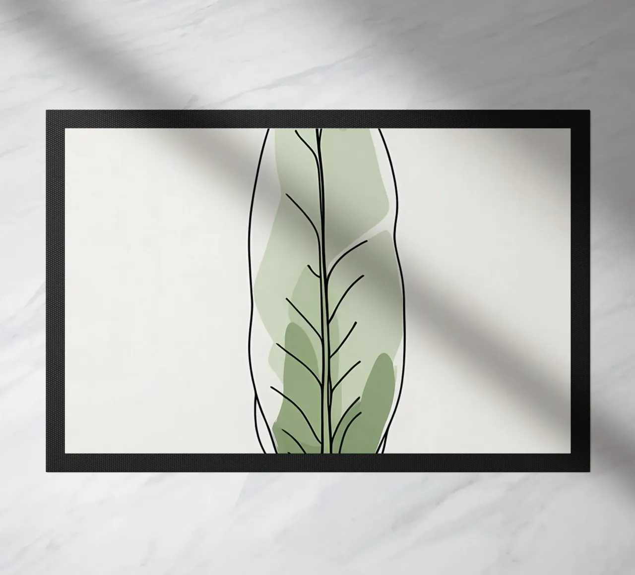 Moderno minimalista di una singola foglia di banano zerbino da Bloom And Brush