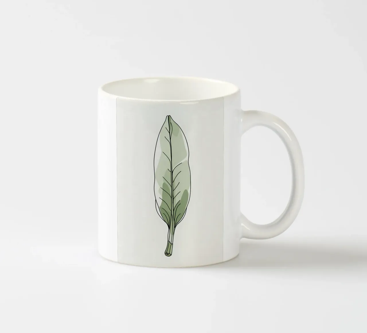 Moderno minimalista di una singola foglia di banano tazza in ceramica da Bloom And Brush