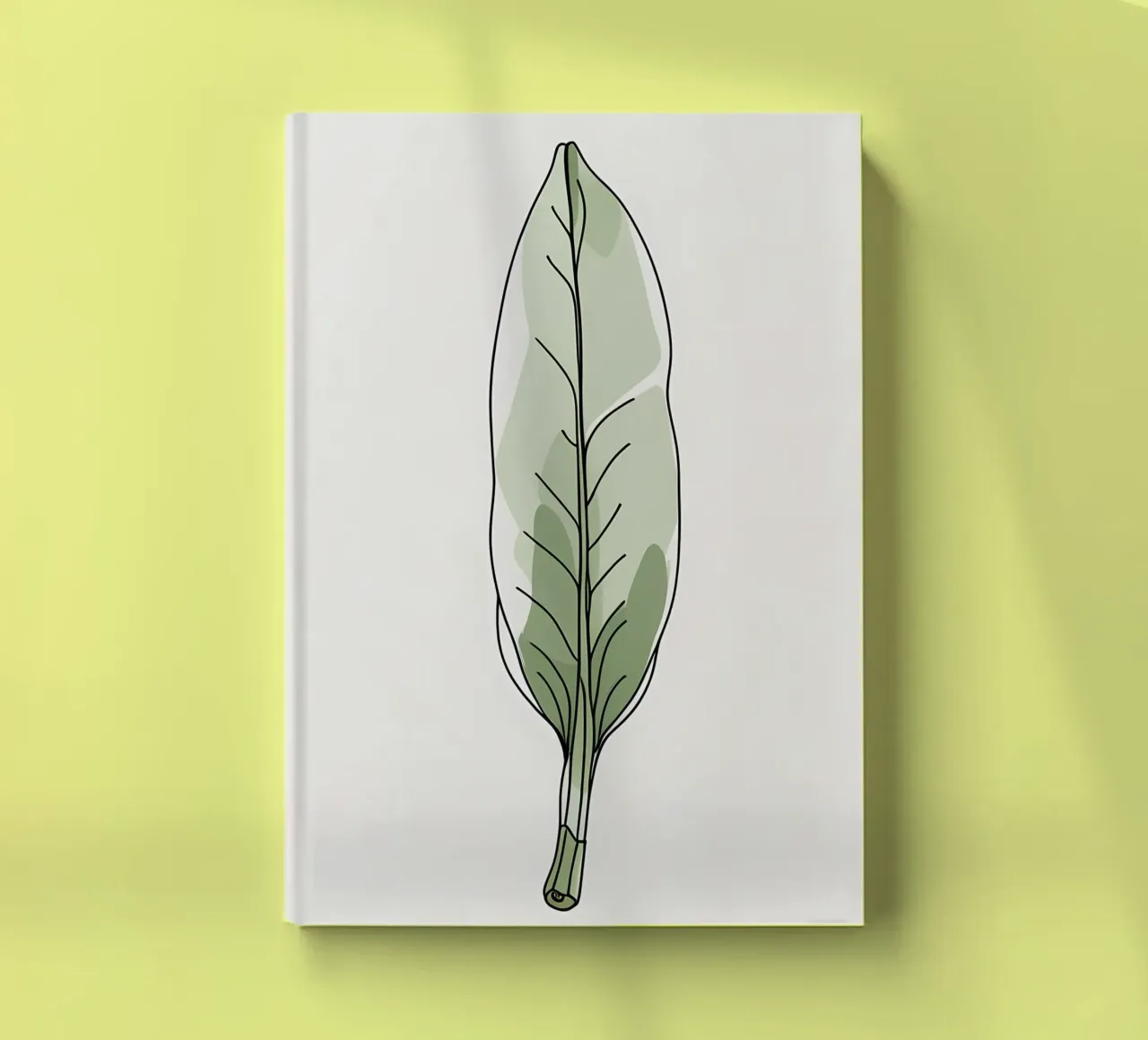 Minimalist modern of a single banana leaf notebook by Bloom And Brush
