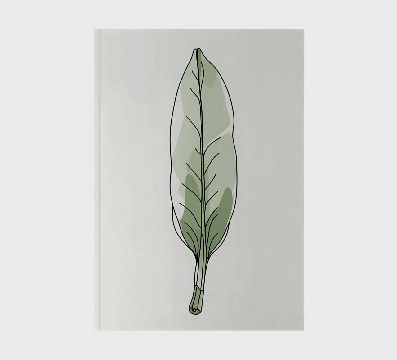 Minimalist modern of a single banana leaf notebook by Bloom And Brush