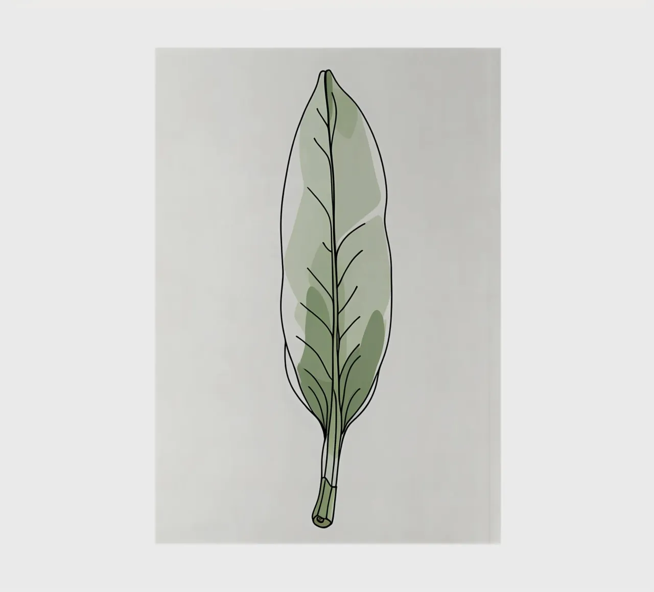 Minimalist modern of a single banana leaf notebook by Bloom And Brush