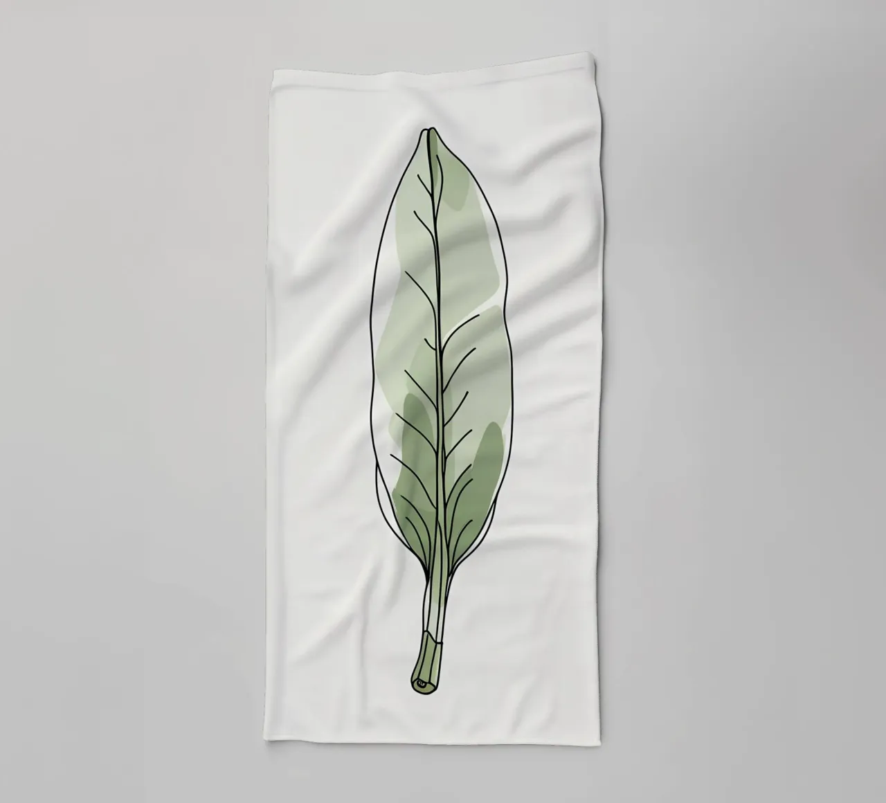 Minimalist modern of a single banana leaf towel by Bloom And Brush