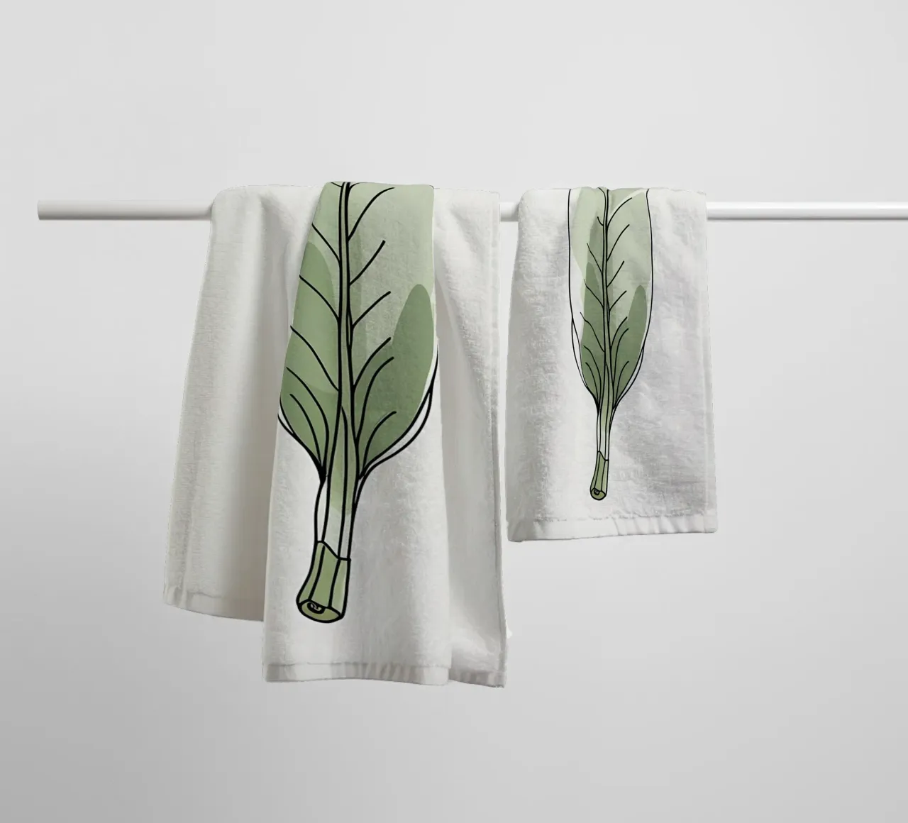 Minimalist modern of a single banana leaf towel by Bloom And Brush