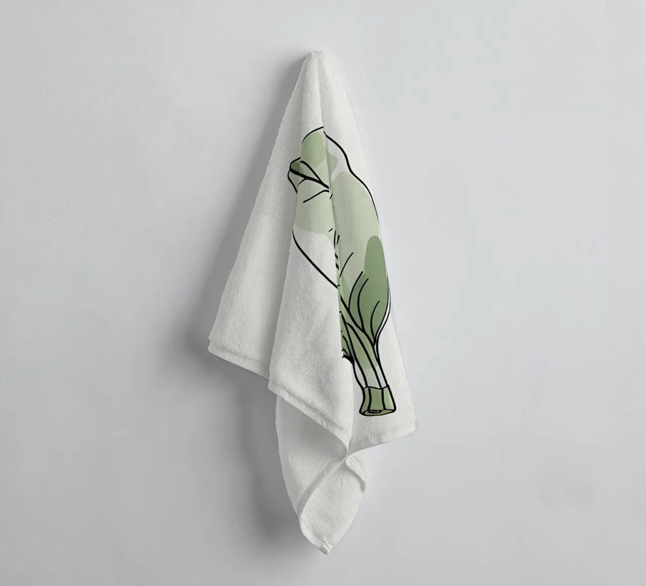 Minimalist modern of a single banana leaf towel by Bloom And Brush