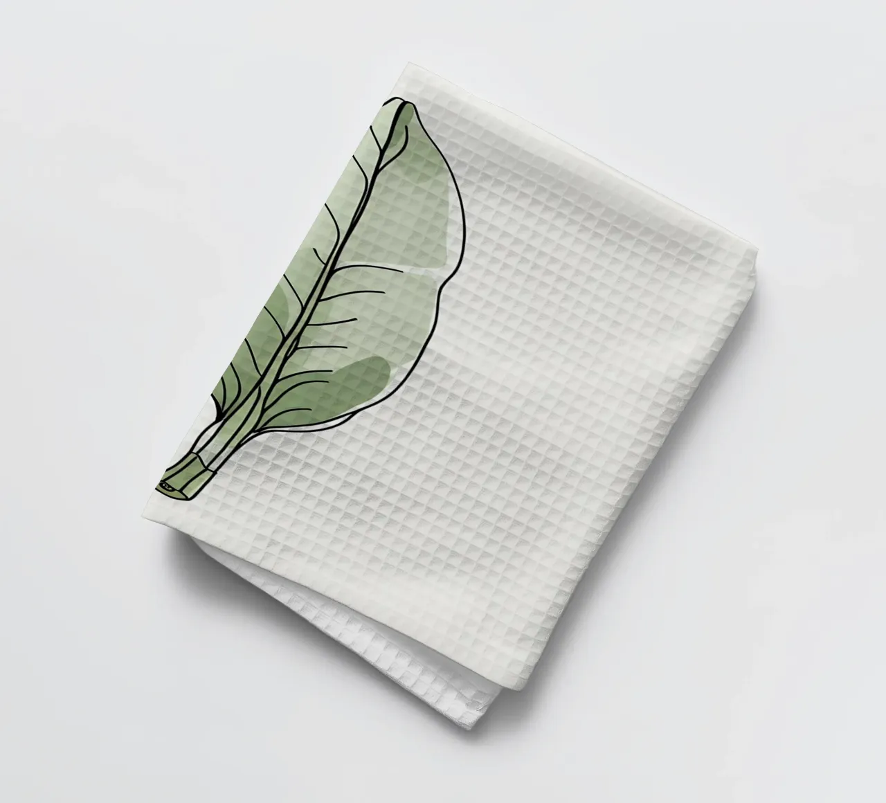 Moderno minimalista di una singola foglia di banano canovaccio da cucina da Bloom And Brush