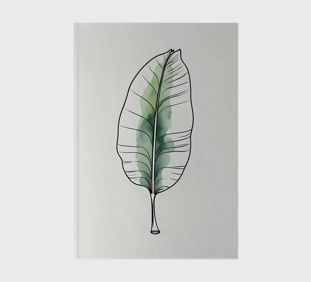 Minimalist modern of a single banana leaf notebook by Bloom And Brush
