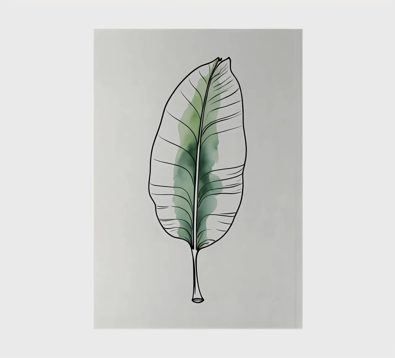 Minimalist modern of a single banana leaf notebook by Bloom And Brush