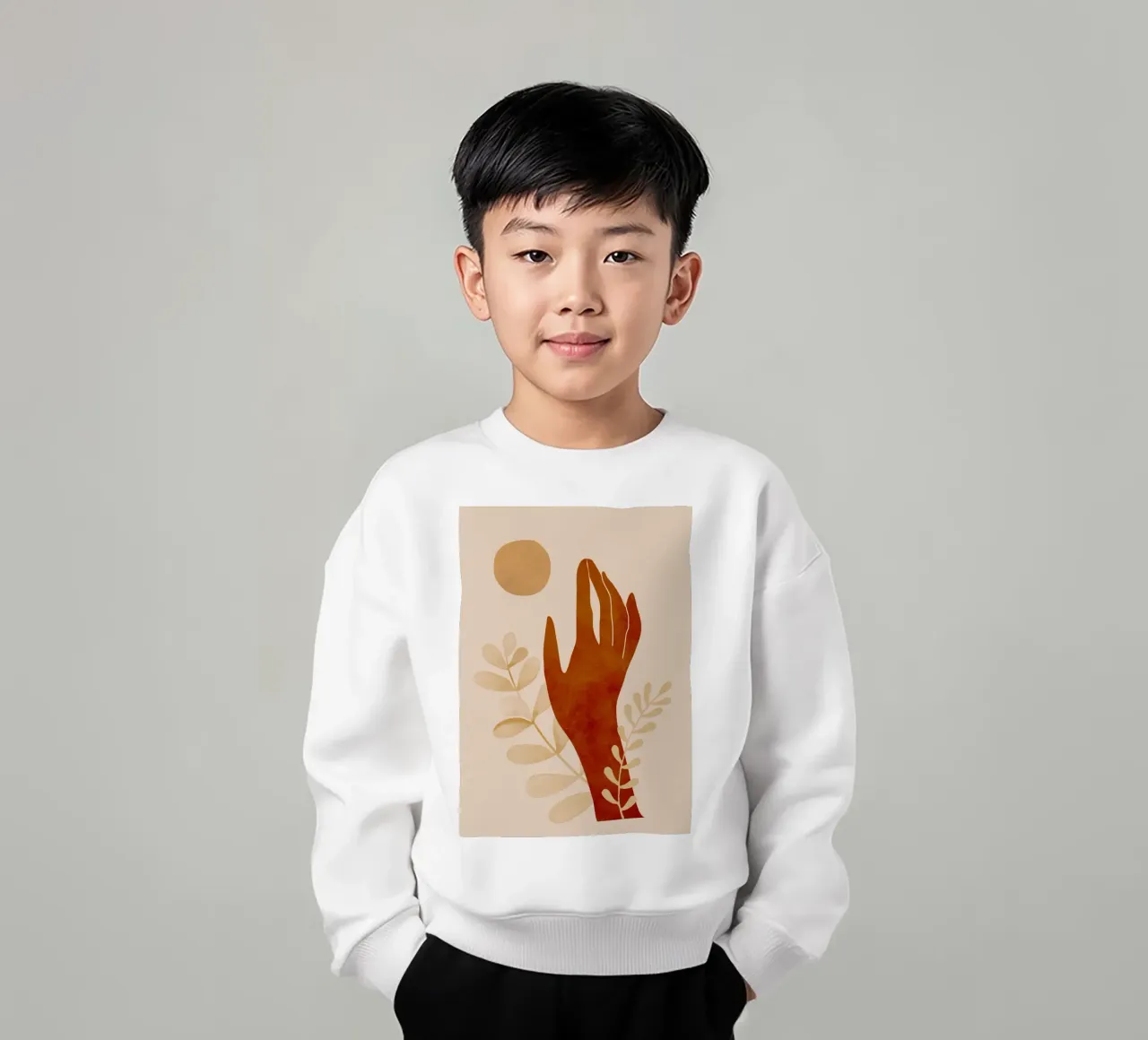 Mano e sole felpa bambino da ThingDesign