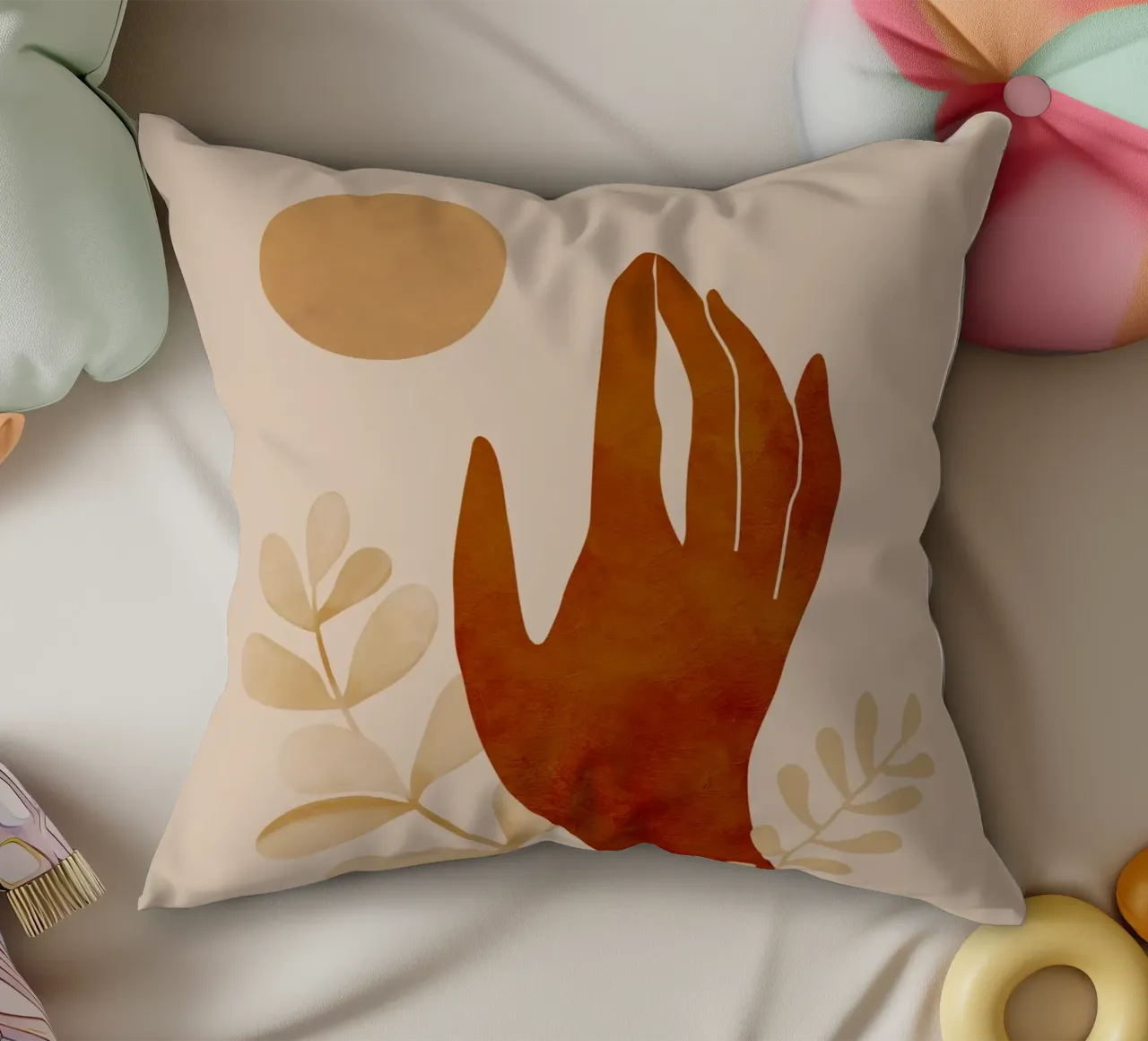 Mano e sole cuscino da ThingDesign