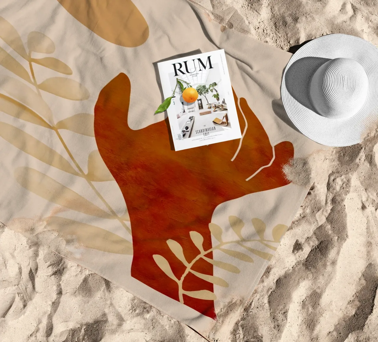 Mano e sole telo mare da ThingDesign