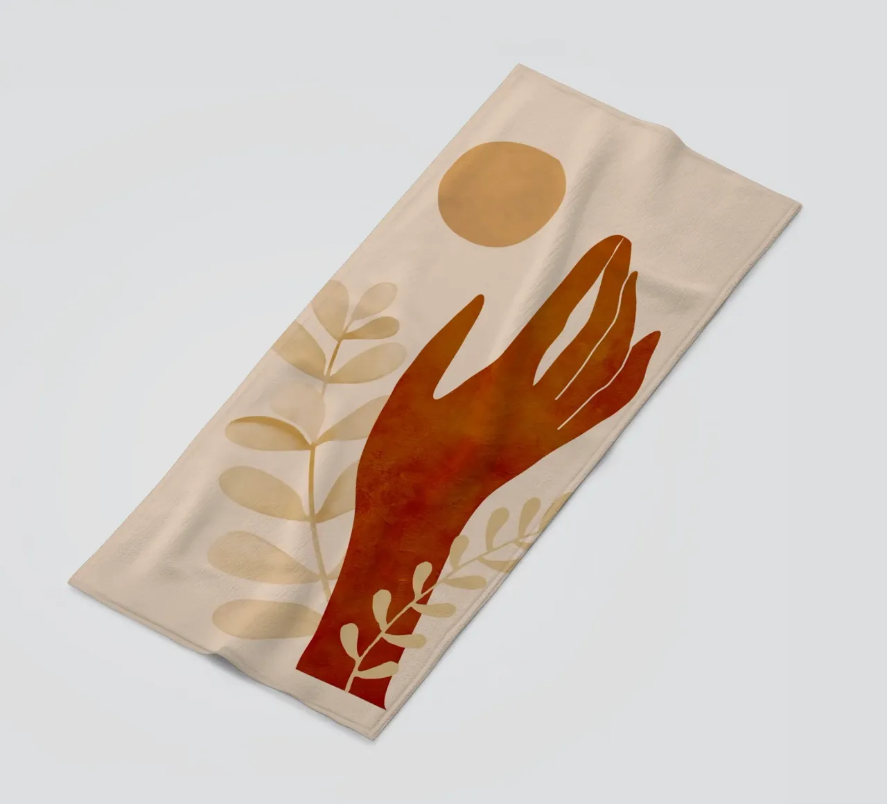 Mano e sole telo mare da ThingDesign