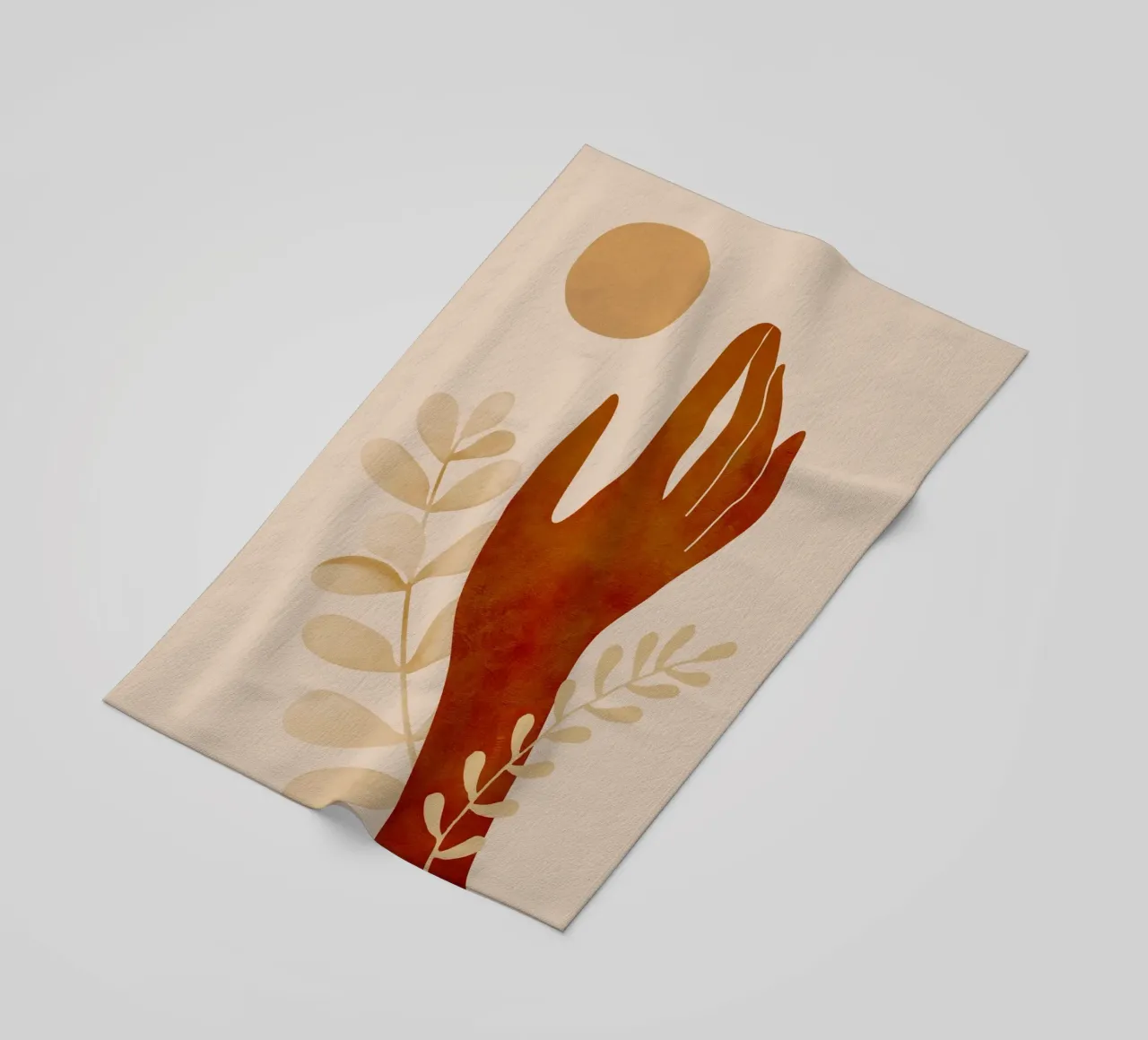 Mano e sole telo mare da ThingDesign