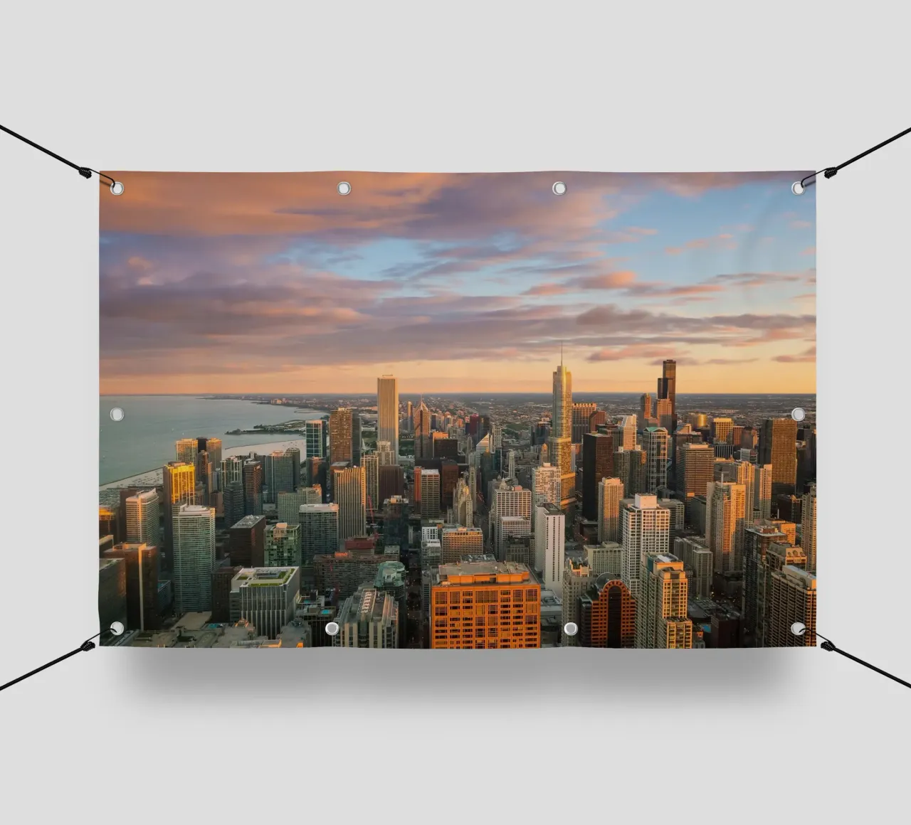 Tramonto sul Loop, Chicago, USA telo in pvc da Wanderlust Vibes