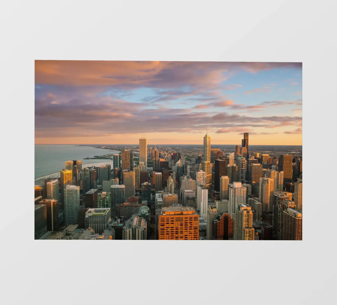 Tramonto sul Loop, Chicago, USA telo in pvc da Wanderlust Vibes