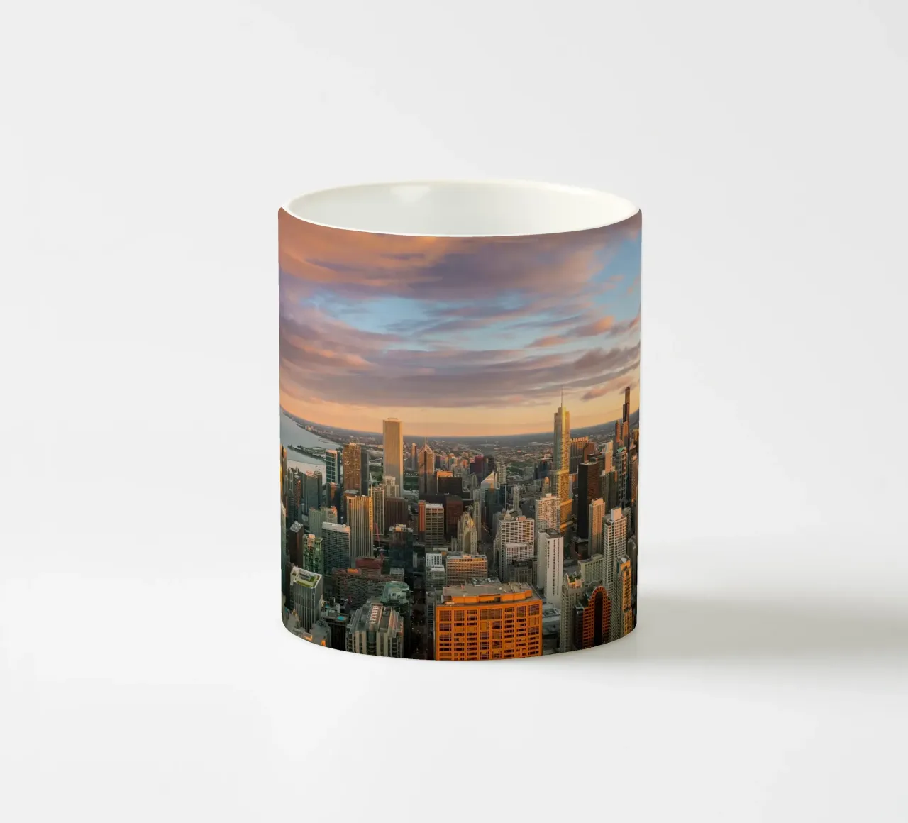 Tramonto sul Loop, Chicago, USA tazza in ceramica da Wanderlust Vibes