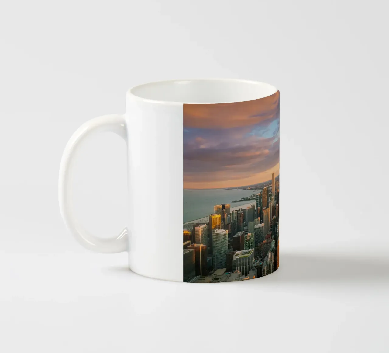Tramonto sul Loop, Chicago, USA tazza in ceramica da Wanderlust Vibes