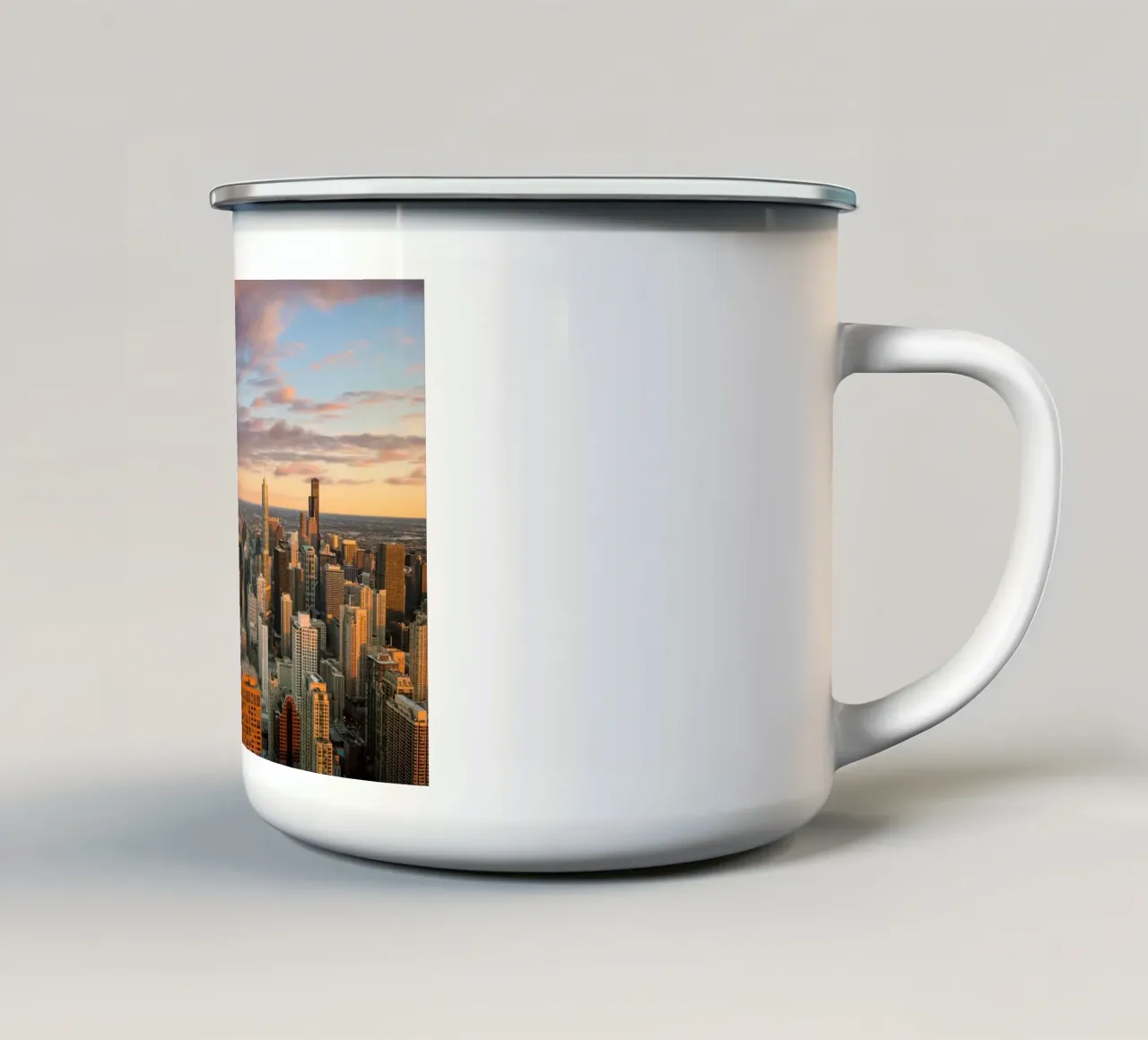 Tramonto sul Loop, Chicago, USA tazza in smalto da Wanderlust Vibes