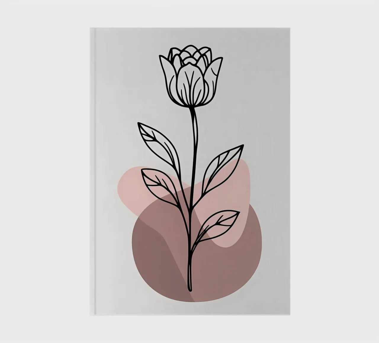 Minimalist Line Art Tulip with Abstract Geometric Shapes notebook by Bloom And Brush