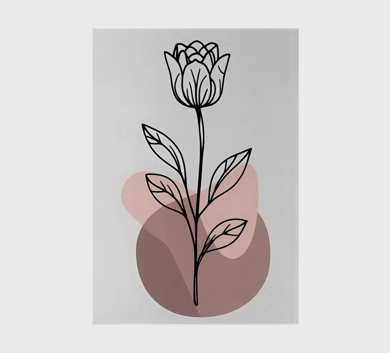 Minimalist Line Art Tulip with Abstract Geometric Shapes notebook by Bloom And Brush