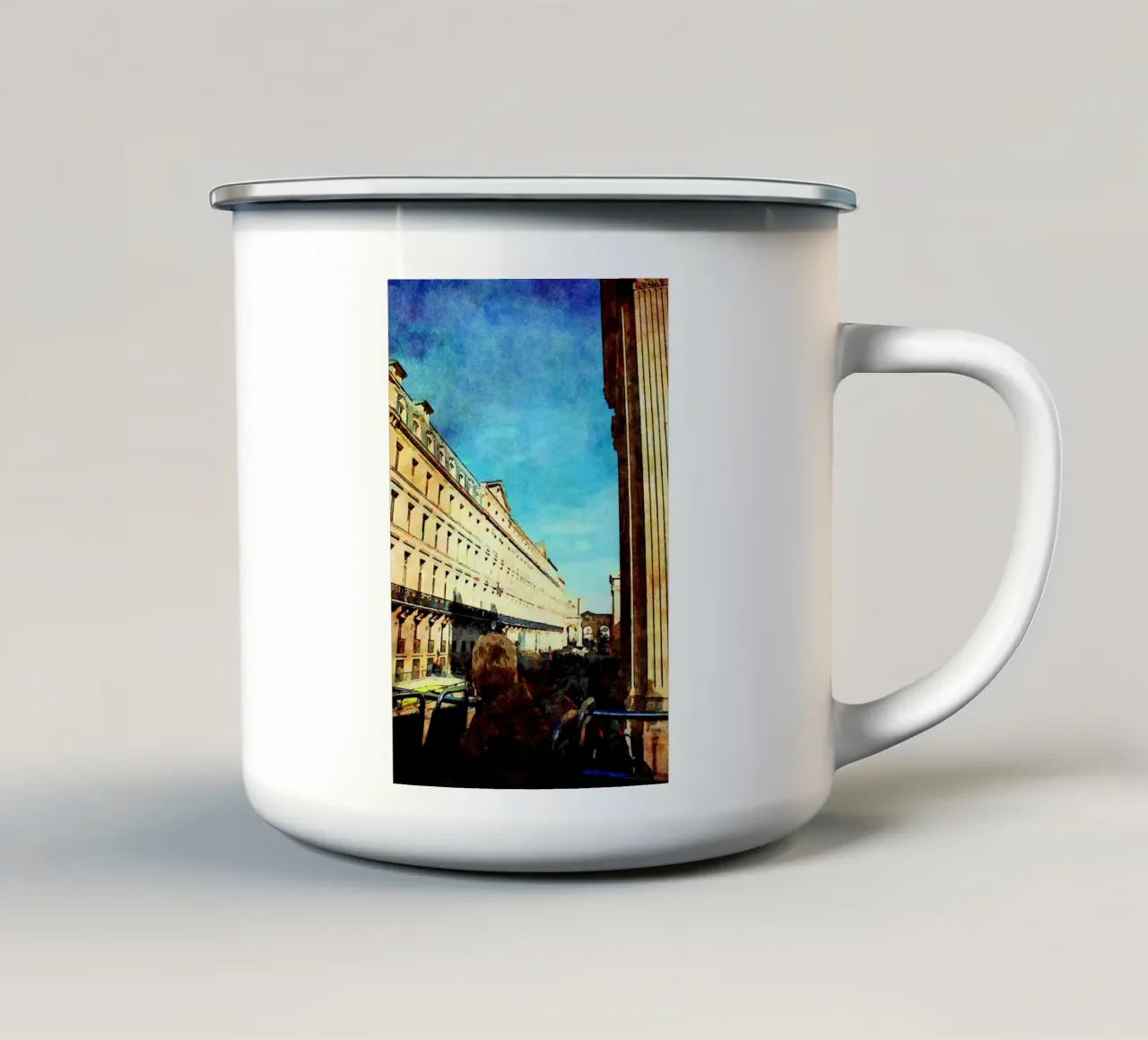 A Parigi tazza in smalto da Massimo Frascogna