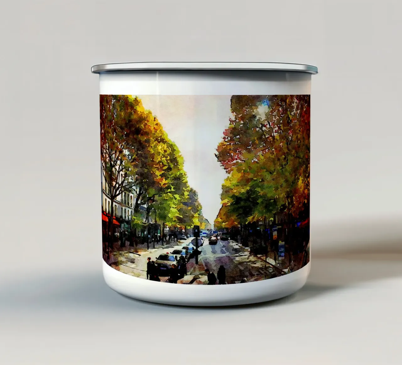 A Parigi tazza in smalto da Massimo Frascogna