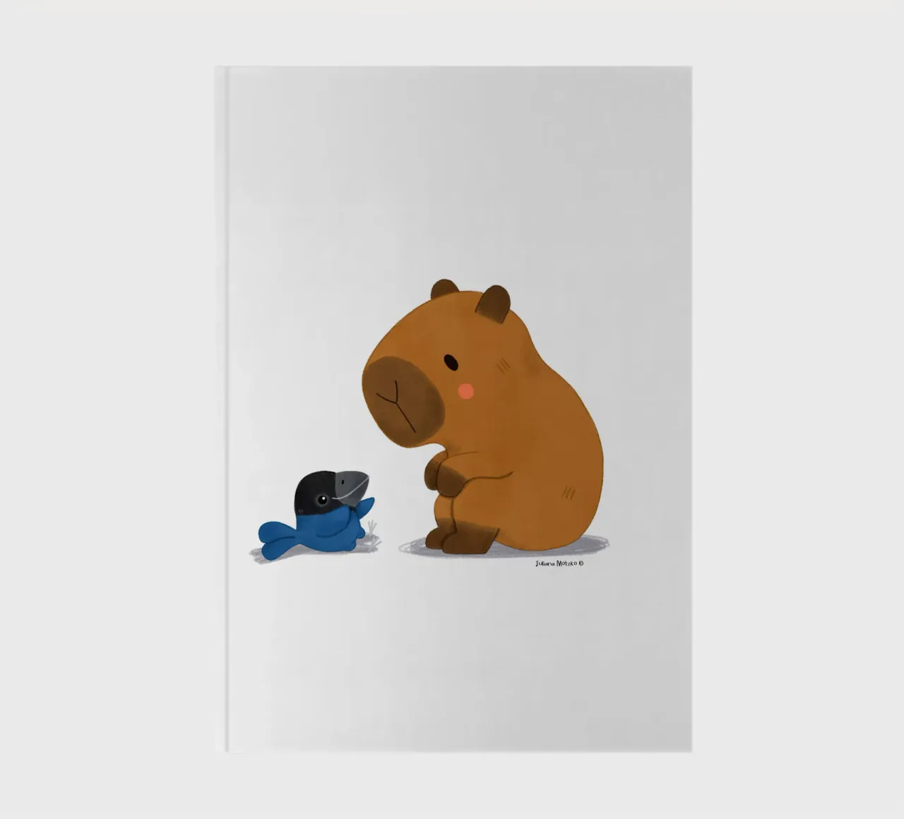 Capybara and Bird talking notebook by julianamotzko