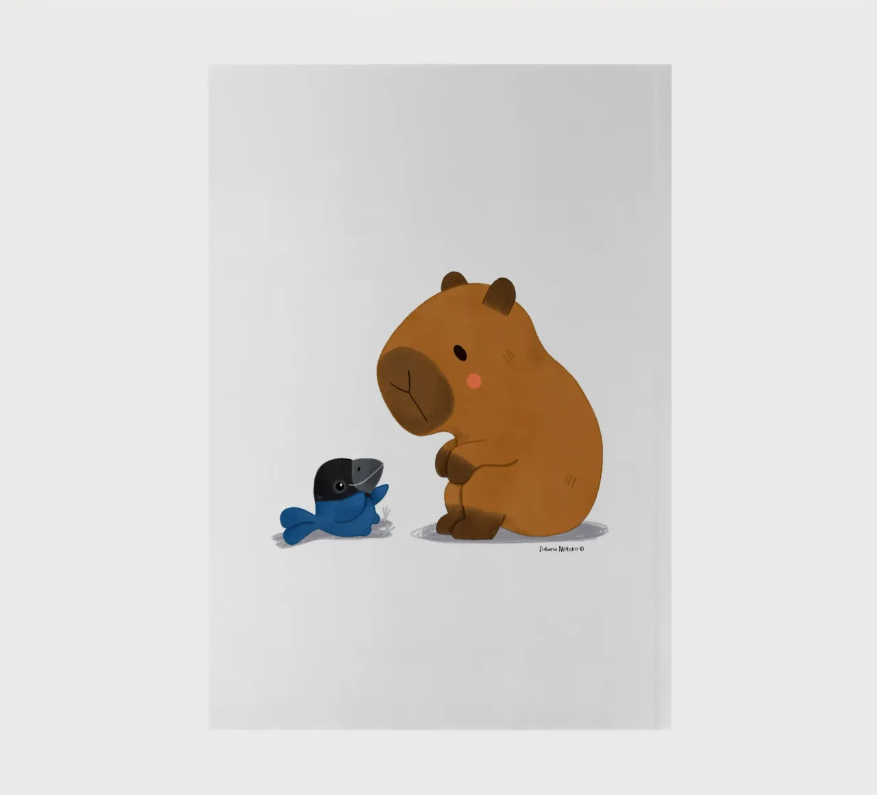 Capybara and Bird talking notebook by julianamotzko