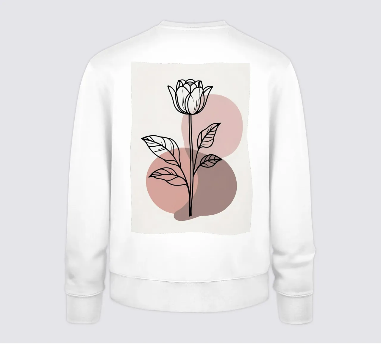 Minimalist Line Art Tulip with Abstract Geometric Shapes sweatshirt by Bloom And Brush