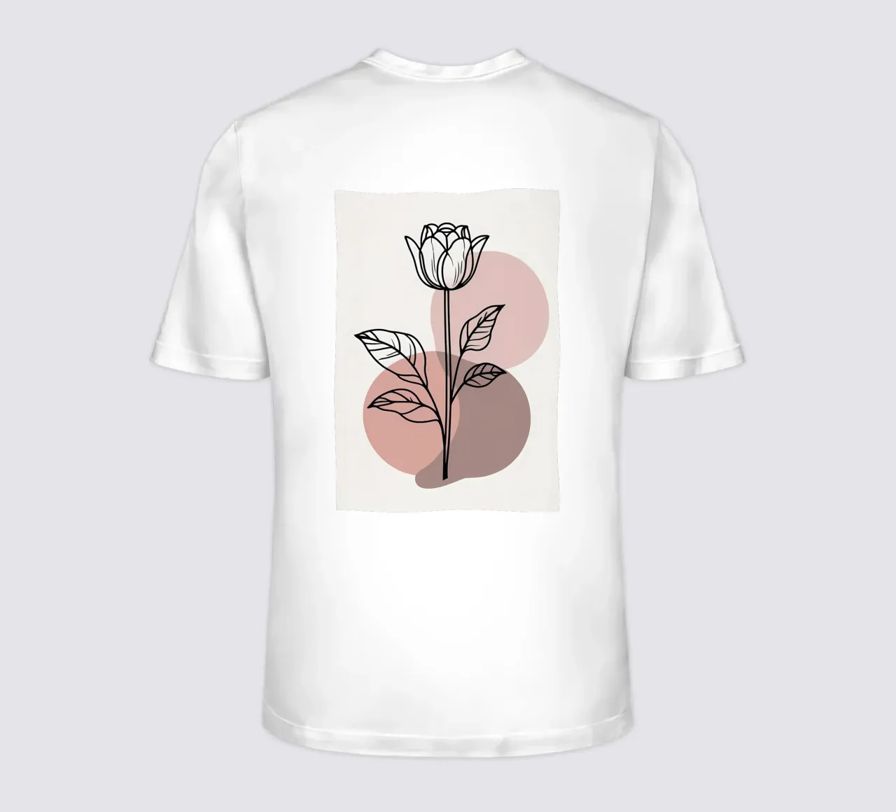 Tulipano minimalista in line art con forme geometriche astratte t-shirt da Bloom And Brush