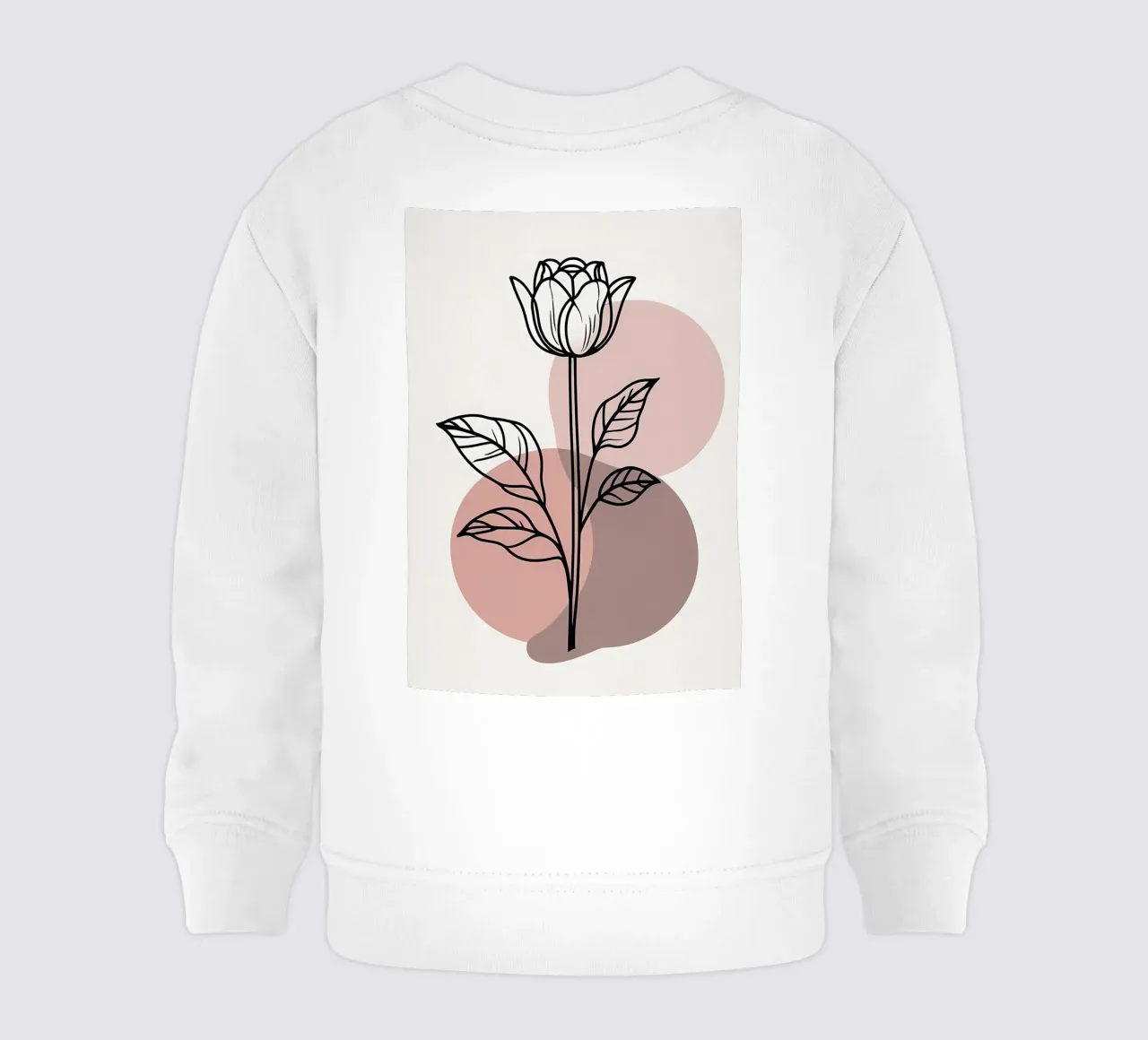 Tulipano minimalista in line art con forme geometriche astratte felpa neonato da Bloom And Brush