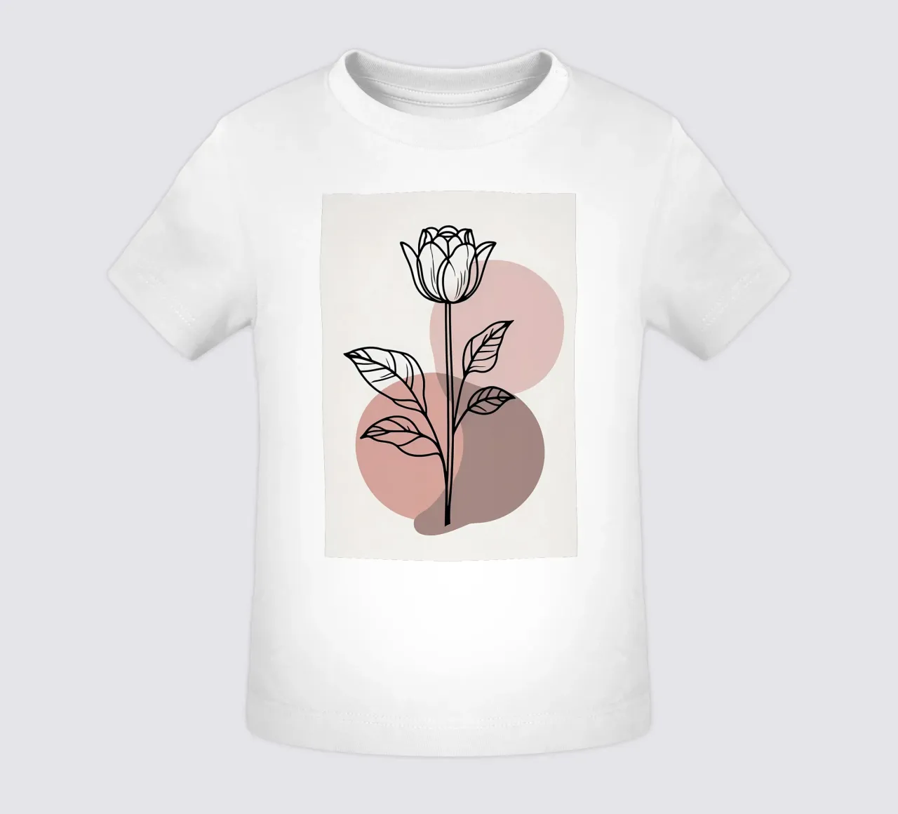 Tulipano minimalista in line art con forme geometriche astratte maglietta neonato da Bloom And Brush