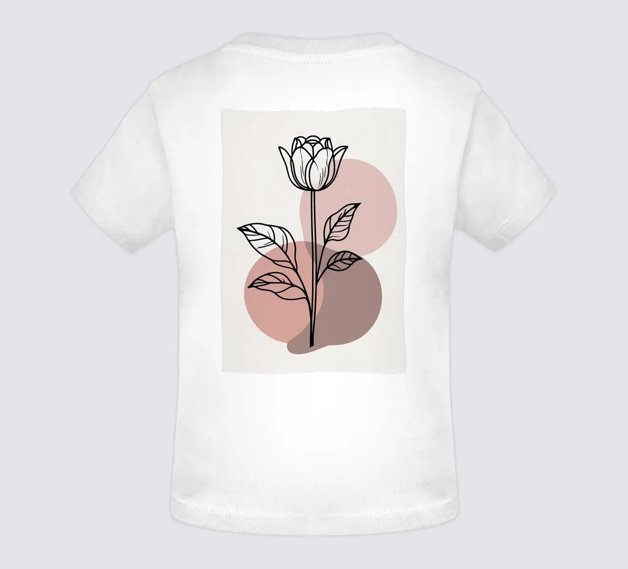 Tulipano minimalista in line art con forme geometriche astratte maglietta neonato da Bloom And Brush