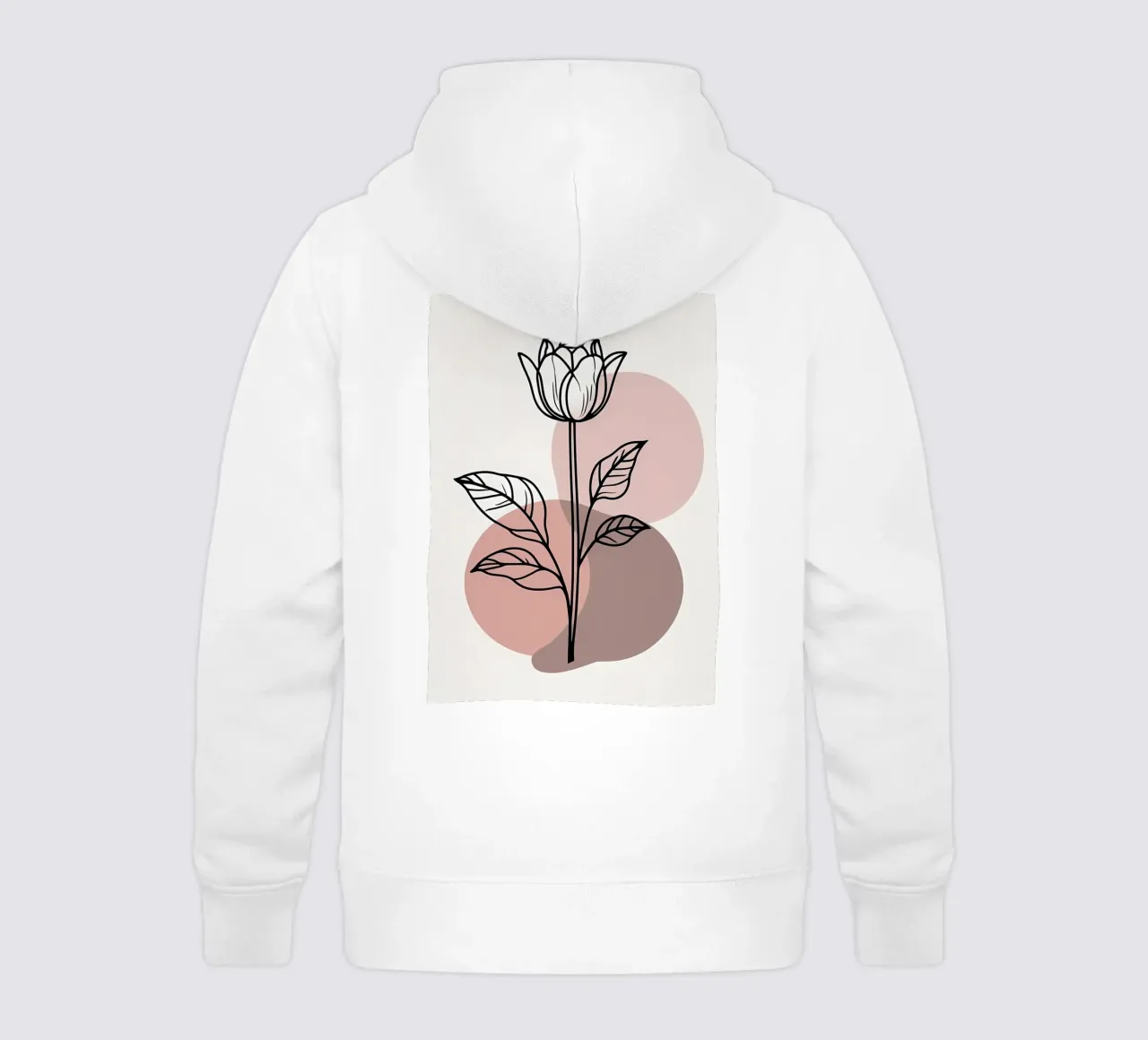 Tulipano minimalista in line art con forme geometriche astratte felpa bambino con cappuccio da Bloom And Brush