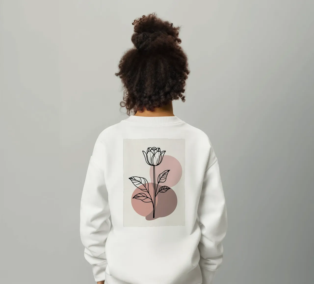 Tulipano minimalista in line art con forme geometriche astratte felpa bambino da Bloom And Brush