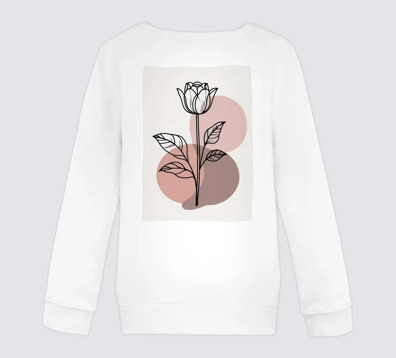 Tulipano minimalista in line art con forme geometriche astratte felpa bambino da Bloom And Brush