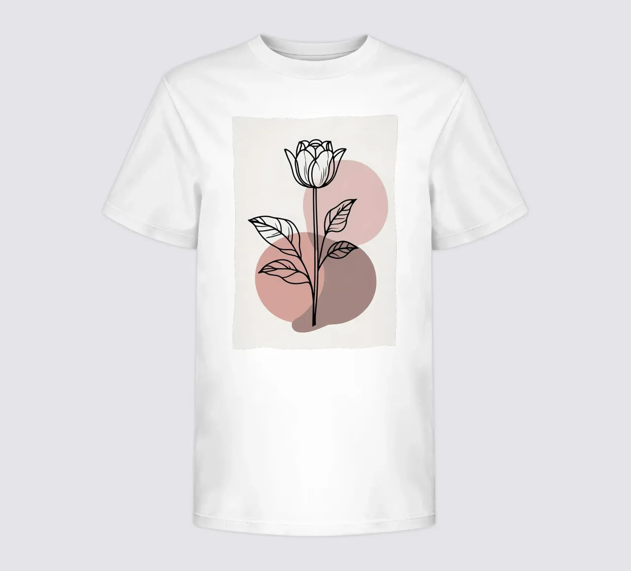 Tulipano minimalista in line art con forme geometriche astratte t-shirt bambini da Bloom And Brush